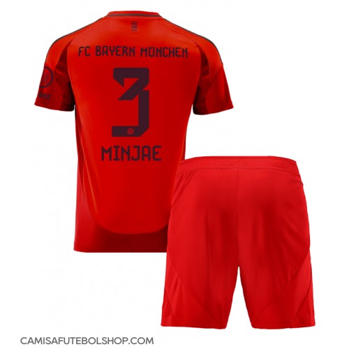 Camisa de time de futebol Bayern Munich Kim Min-jae #3 Replicas 1º Equipamento Infantil 2024-25 Manga Curta (+ Calças curtas)